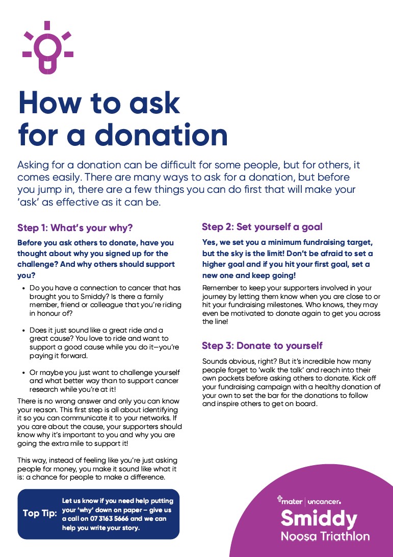 How to ask for a donation (Smiddy)