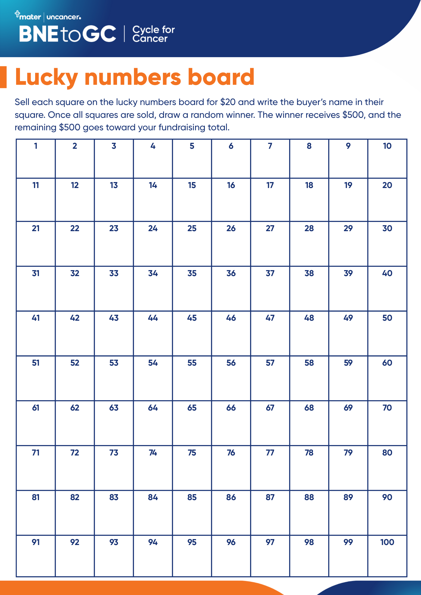 B2GC Lucky Numbers - 100