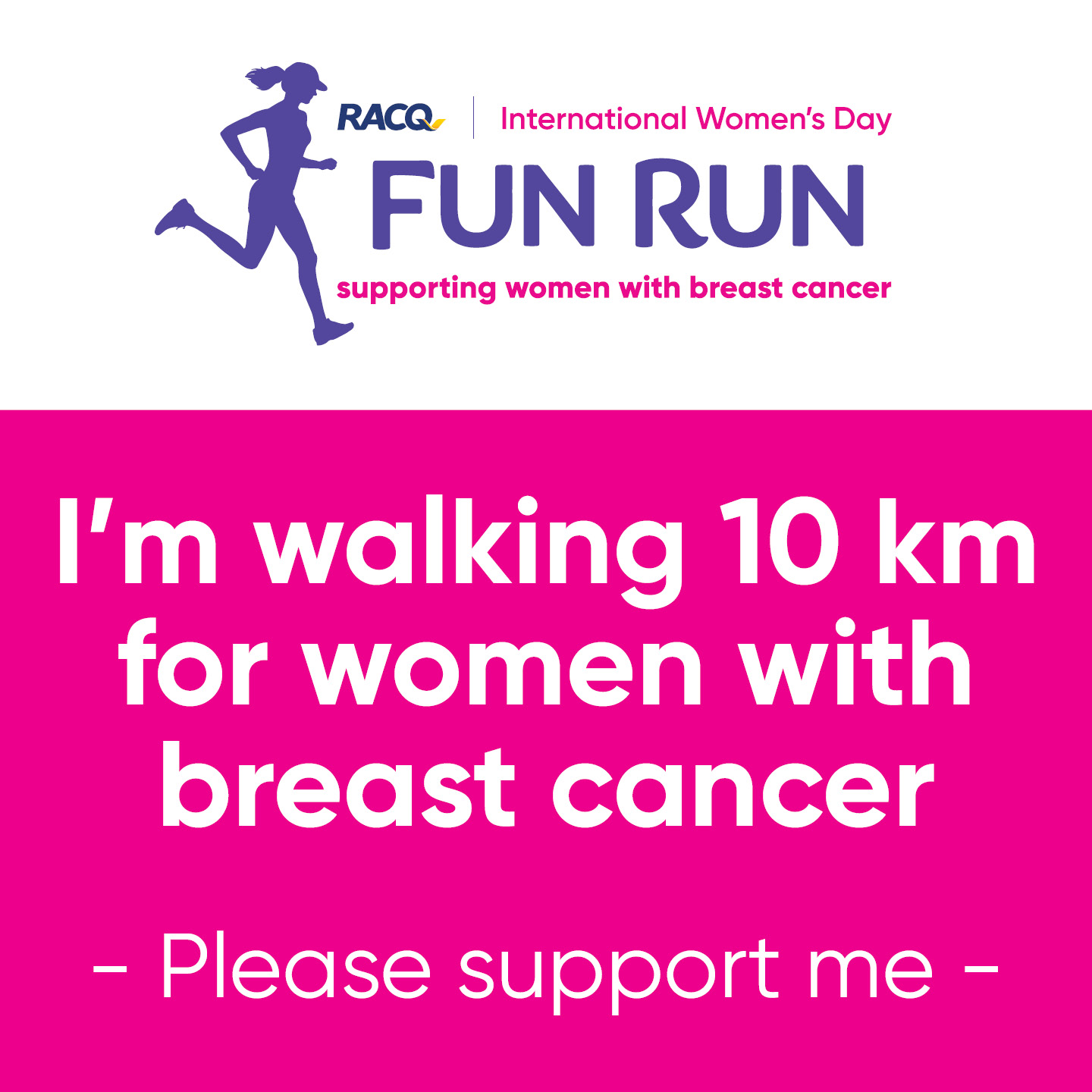 Instagram - I'm walking 10 km - please support