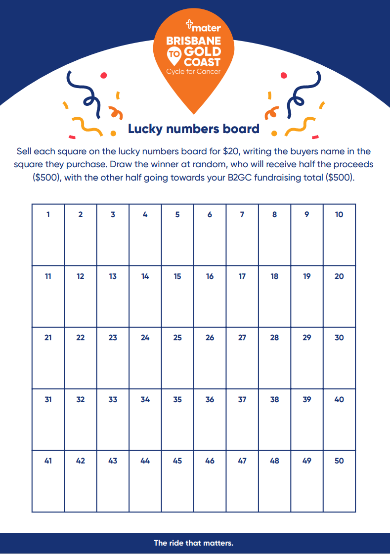 B2GC25 Lucky numbers board