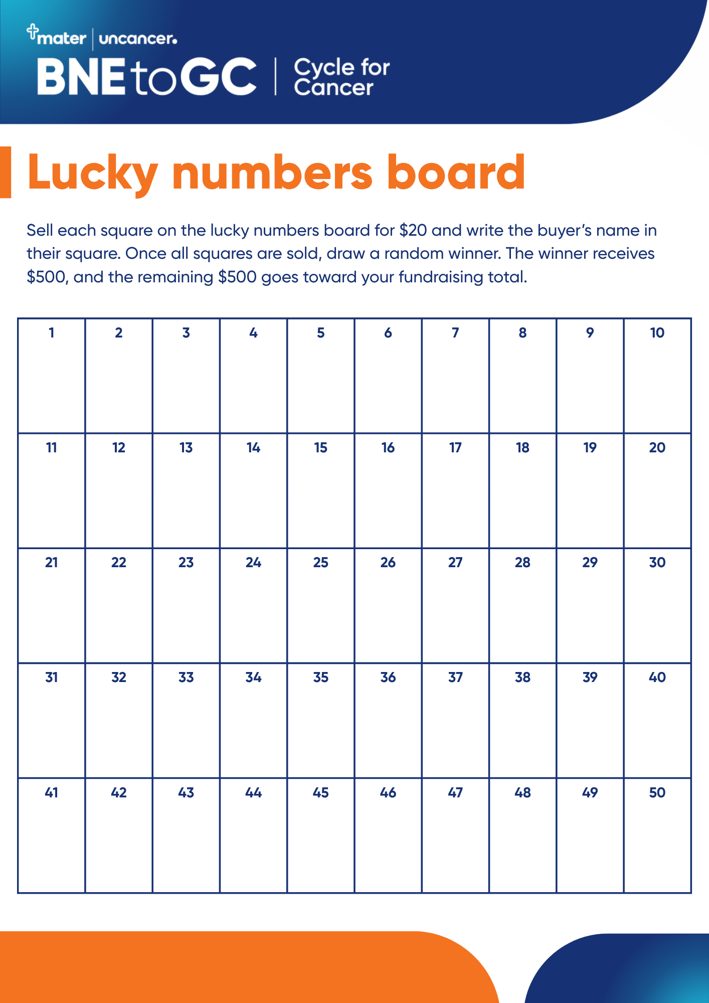 B2GC Lucky Numbers - 50