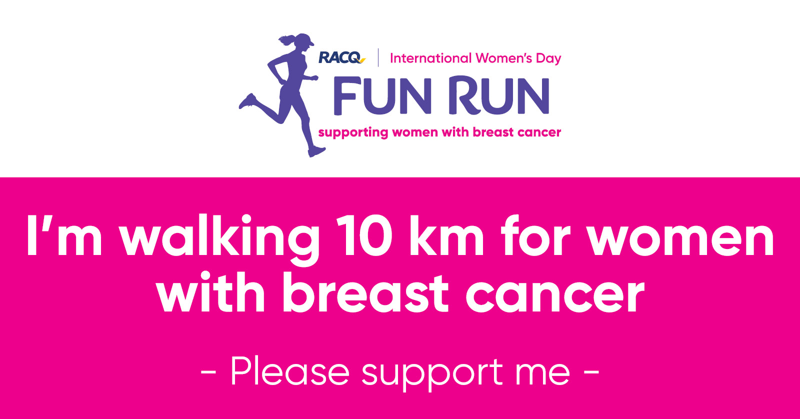 Facebook - I'm walking 10 km - please support