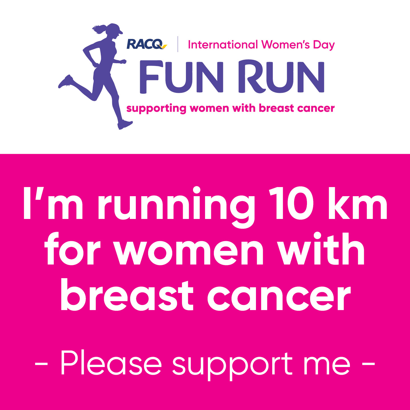Instagram - I'm running 10 km - please support